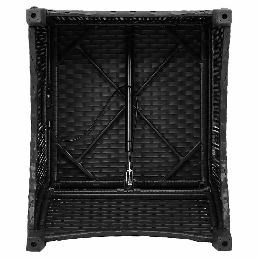 Fauteuil inclinable avec coussin Noir 56 x 66 x 95 cm polyrotin - 9