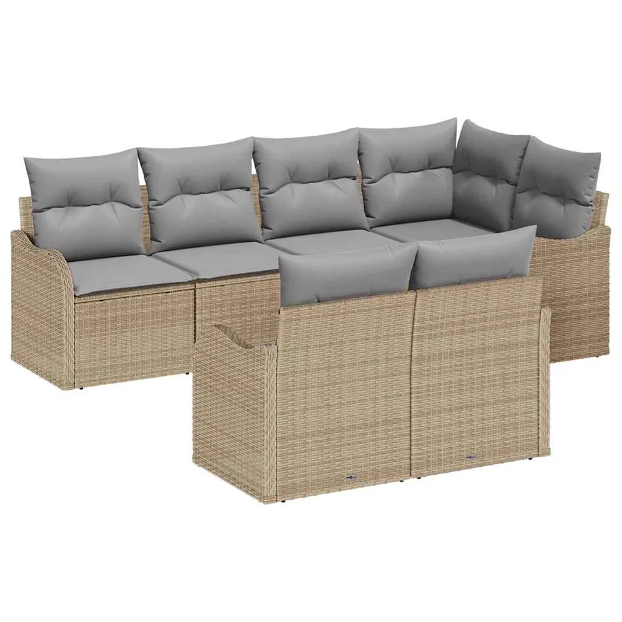 Ensemble de canapé de jardin Beige polyrotin - 2