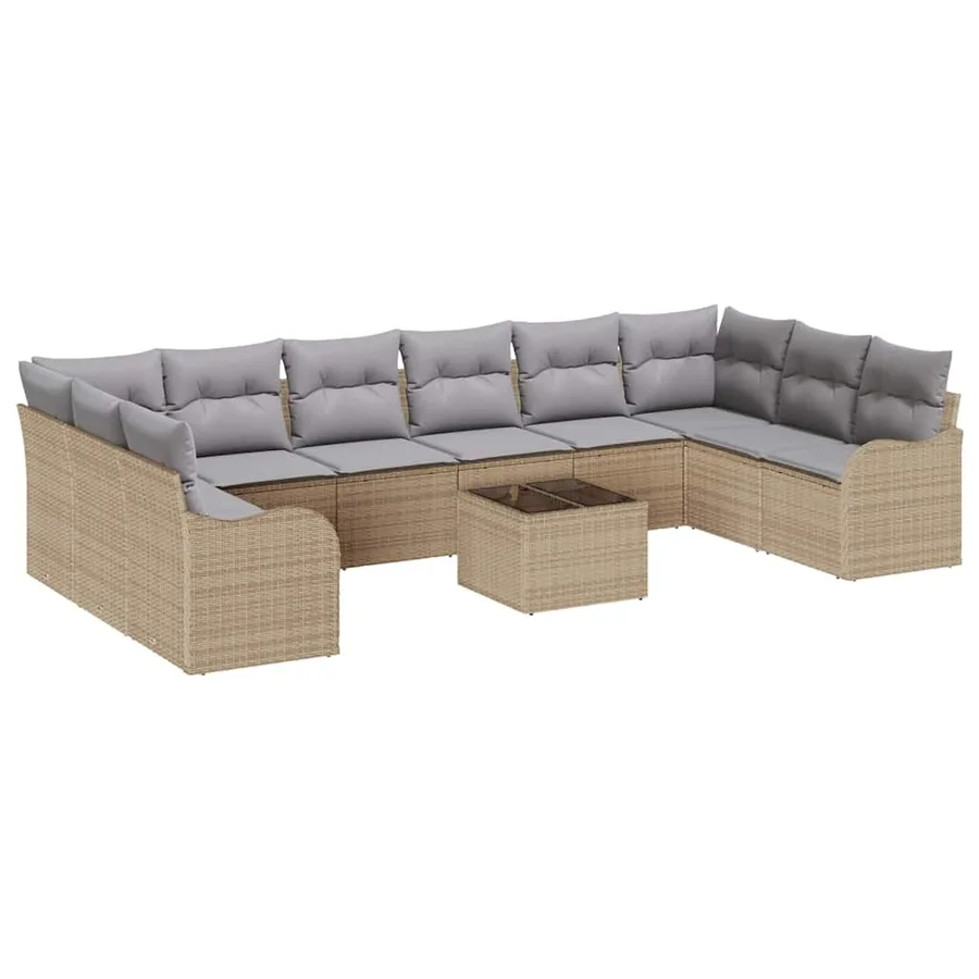 Ensemble de canapé de jardin Beige 55 x 55 x 37 cm polyrotin - 2