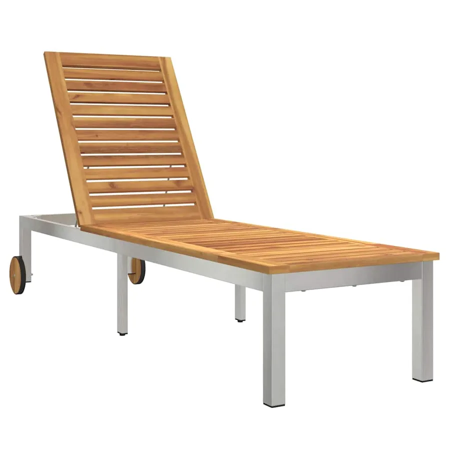 Transat Bois d'acacia massif et acier inoxydable - 2