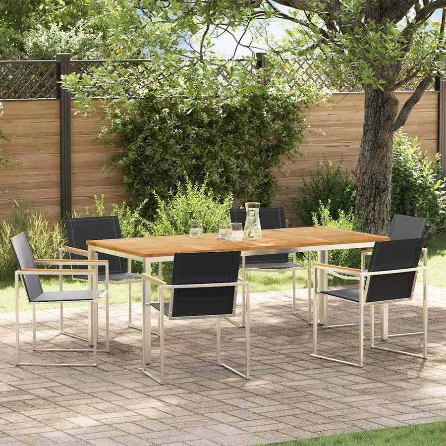 Ensemble de salle à manger pour jardin 7 pcs