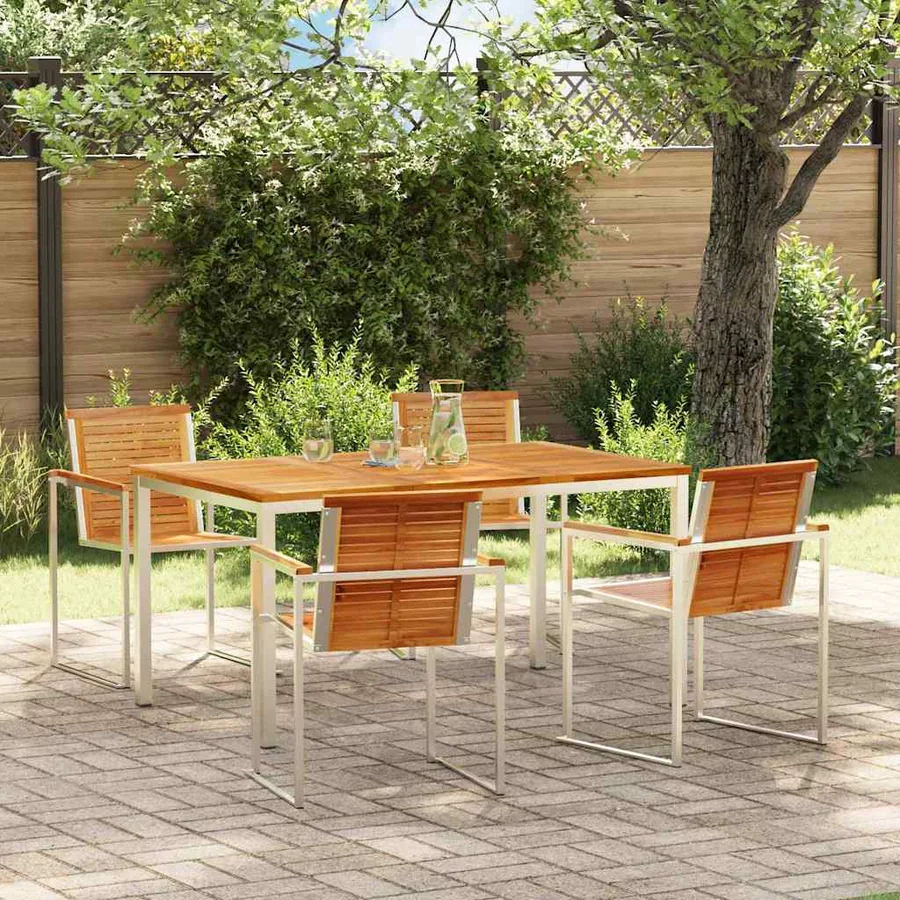 Ensemble de salle à manger pour jardin 5 pcs