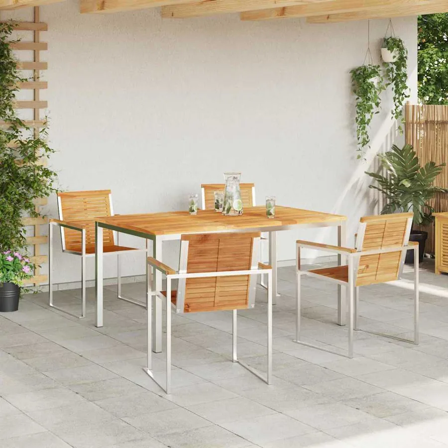 Ensemble de salle à manger pour jardin 5 pcs - 4
