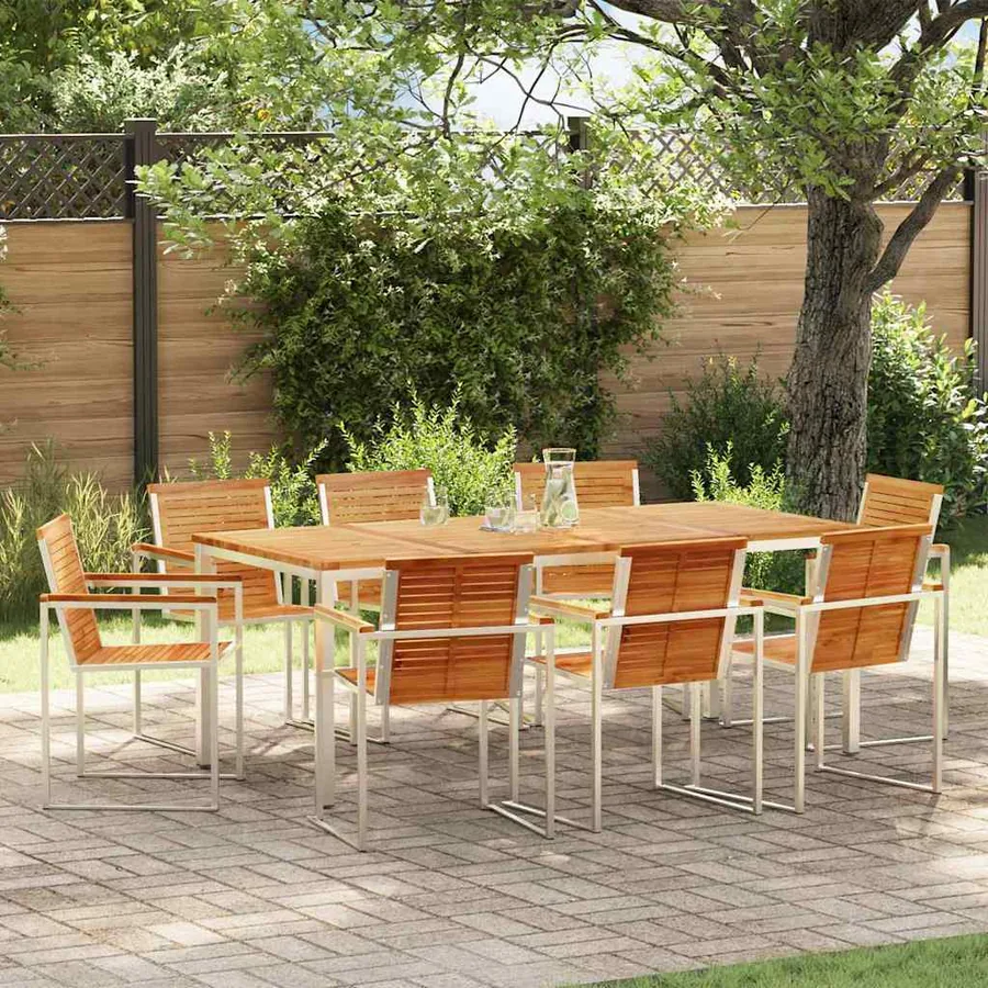 Ensemble de salle à manger pour jardin 9 pcs