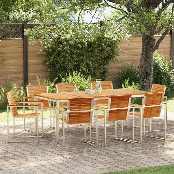 Ensemble de salle à manger pour jardin 9 pcs