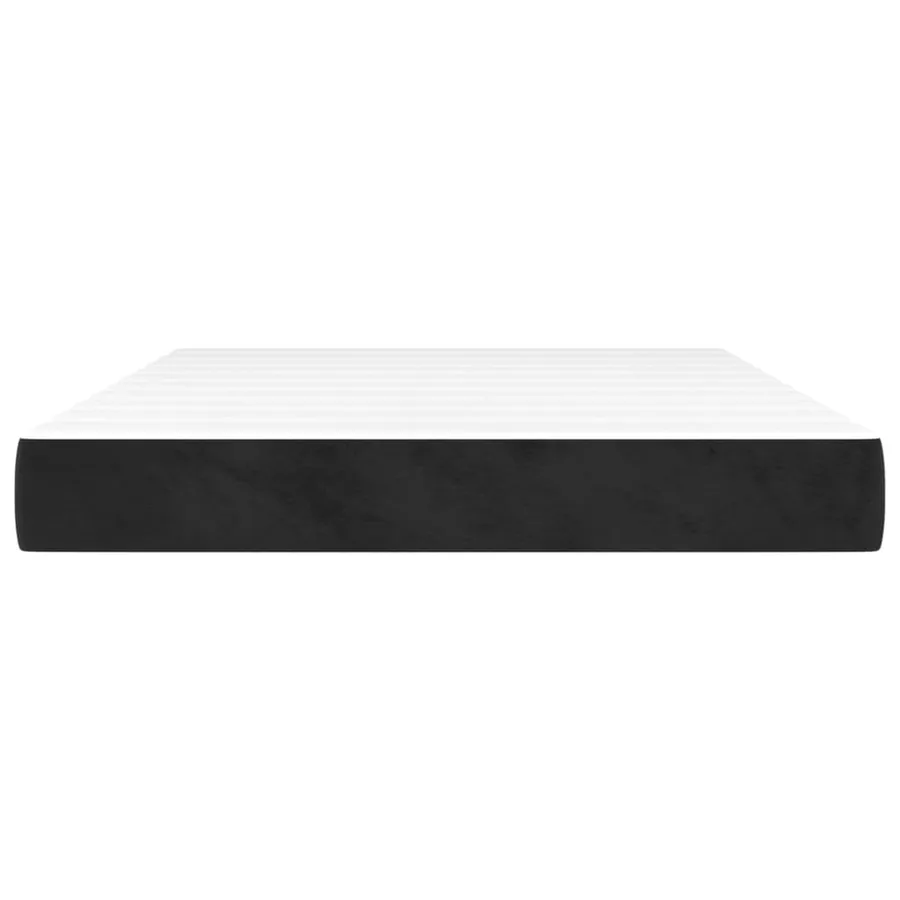 Matelas de lit à ressorts ensachés fermeté moyenne Noir 140x200x20 cm Velours - 3