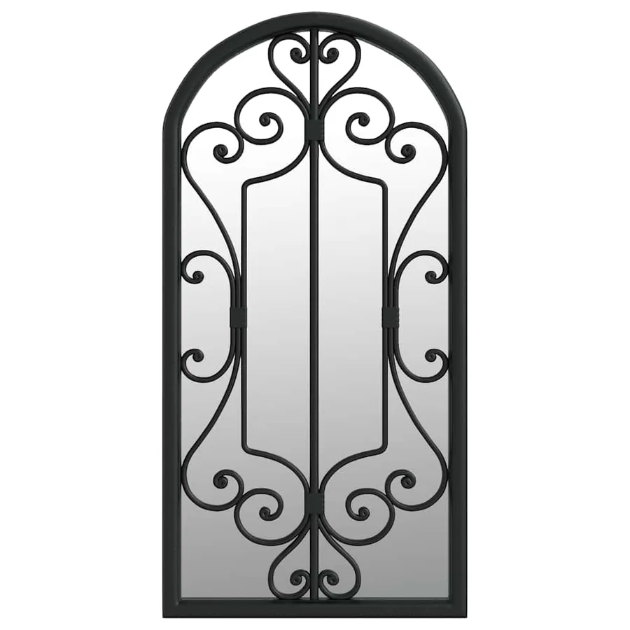 Miroir de jardin Noir 70x30 cm Fer pour utilisation extérieure - 2