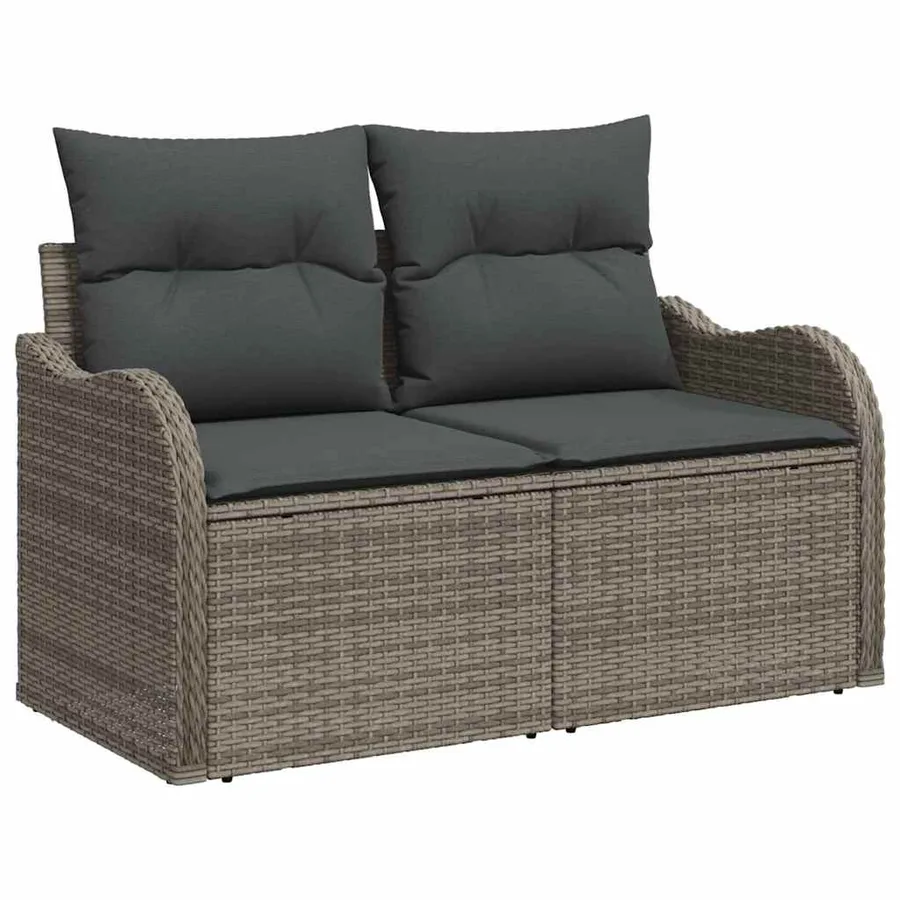 Ensemble de canapé de jardin 6 pcs Gris Poly Rattan - 4