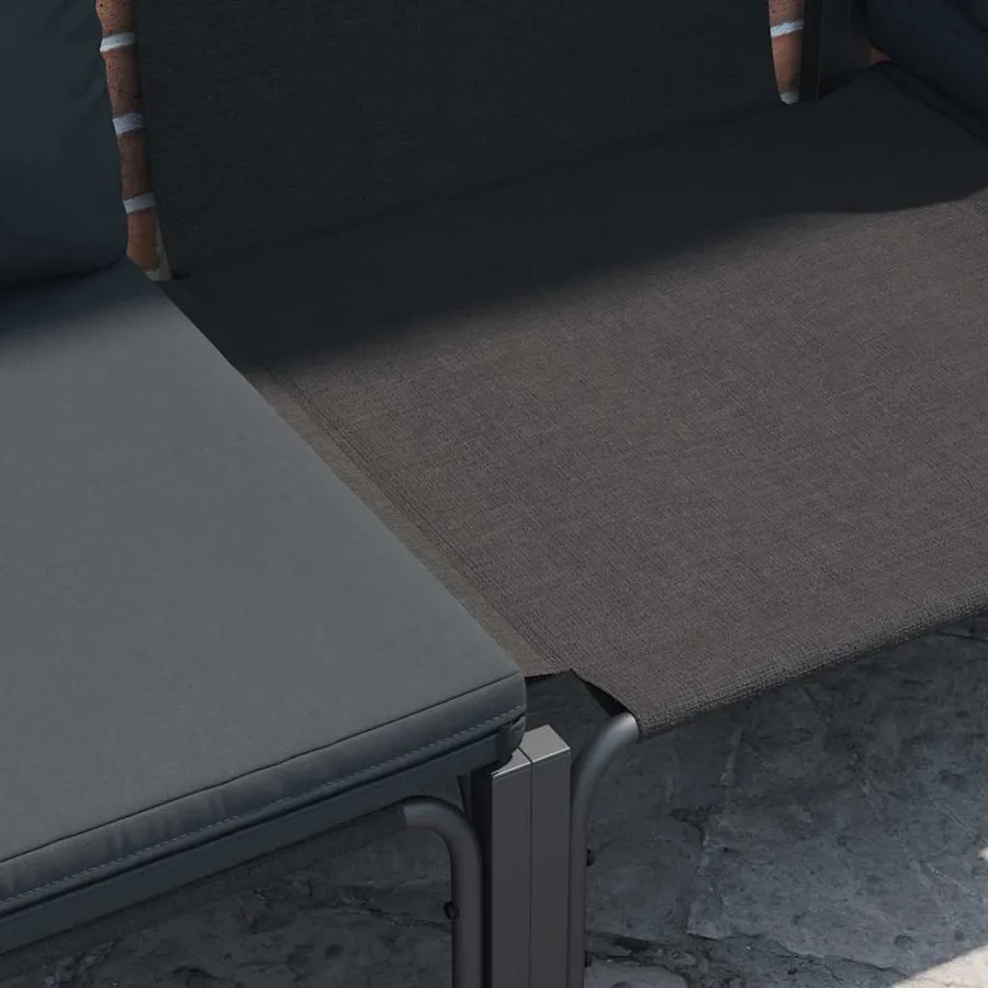 Ensemble de canapé de jardin avec coussin 4 pcs Noir Acier - 4