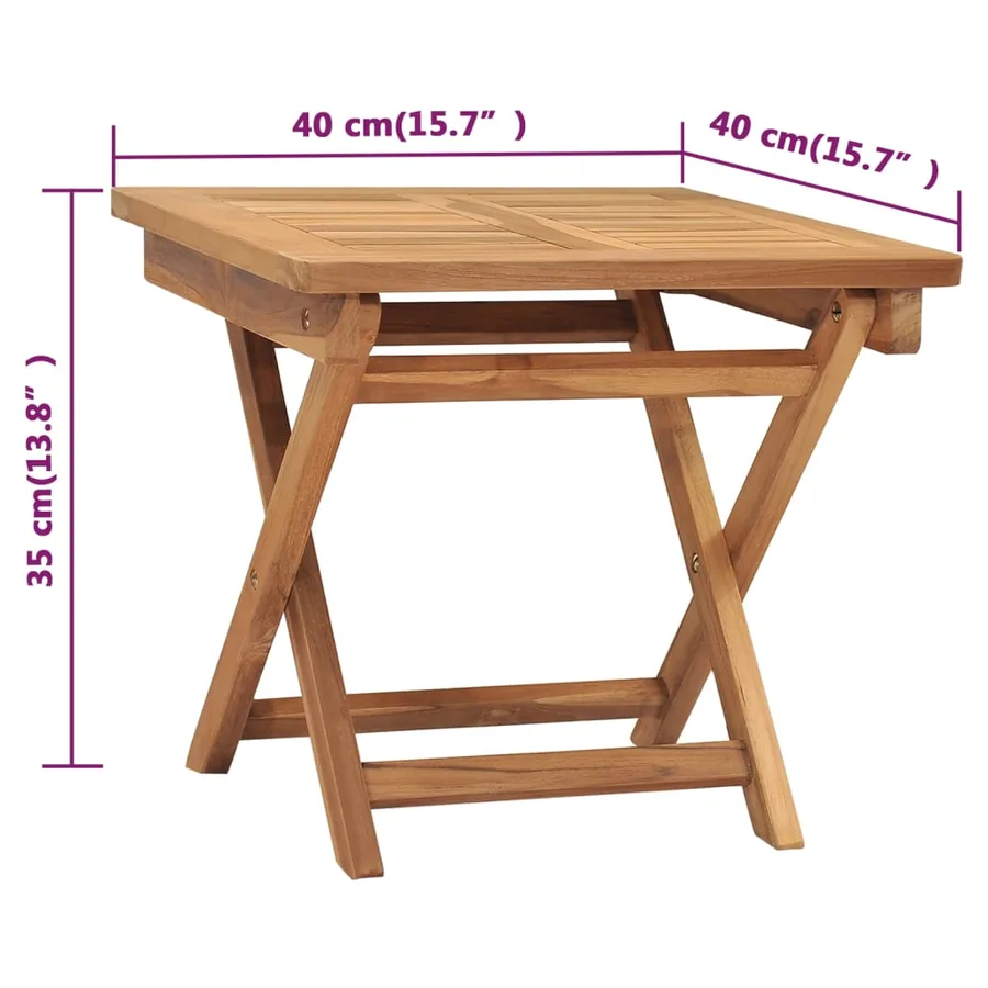 Chaise longue avec table Bois de teck solide - 14
