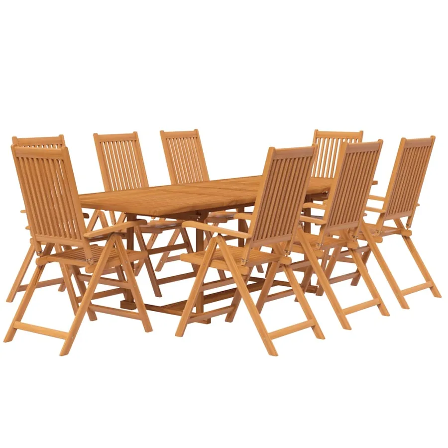 Ensemble à manger de jardin 9 pcs Bois d'acacia massif 160-240 cm - 3