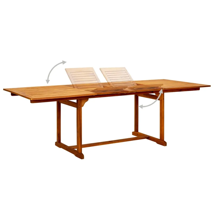 Ensemble à manger de jardin 9 pcs Bois d'acacia massif 160-240 cm - 5