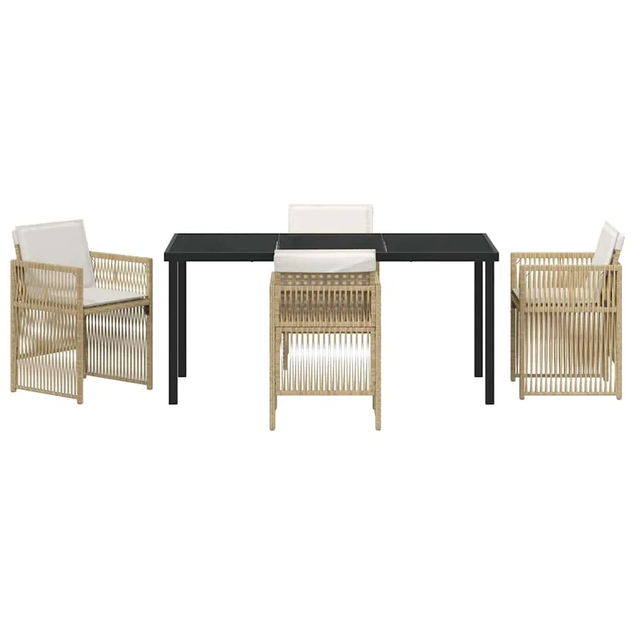 Ensemble de salle à manger pour jardin 5 pcs Beige - 7