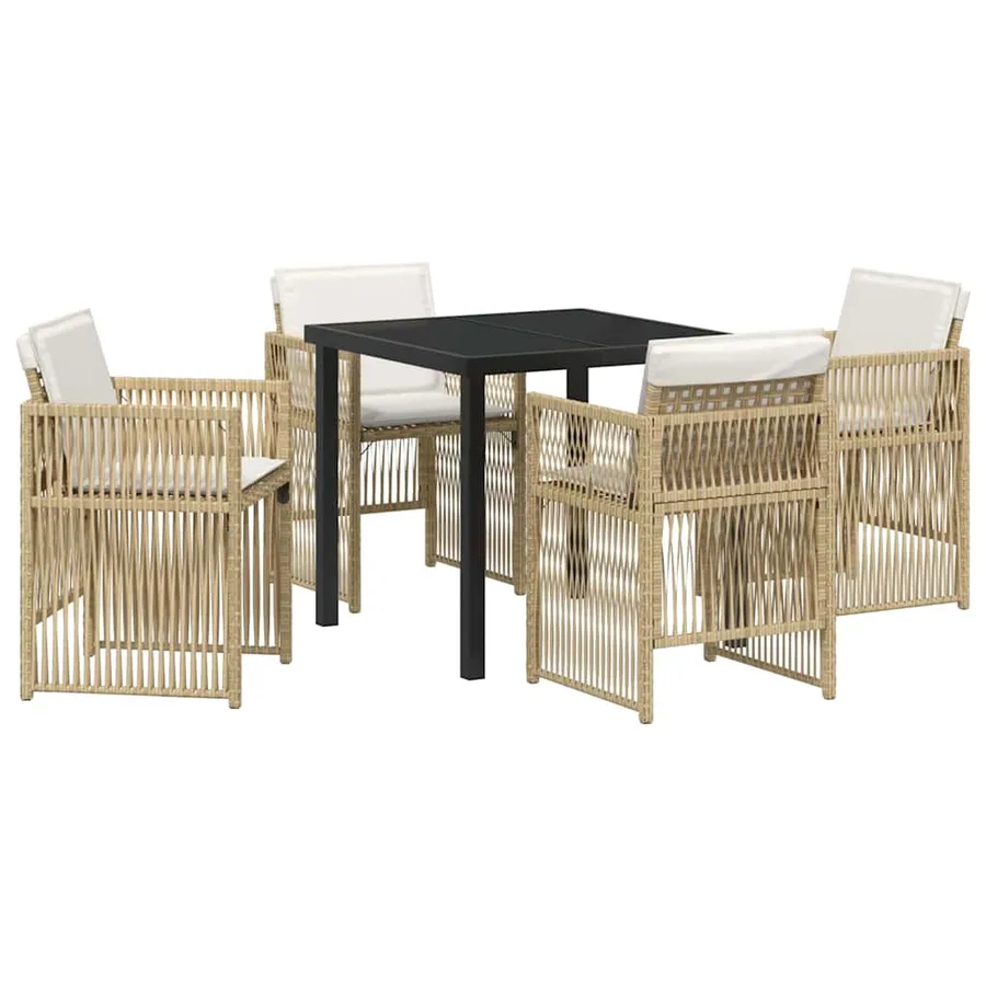 Ensemble de salle à manger pour jardin 5 pcs Beige - 2