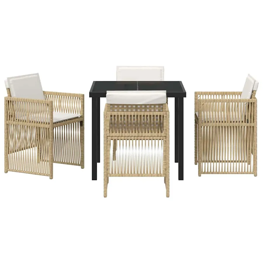 Ensemble de salle à manger pour jardin 5 pcs Beige - 7