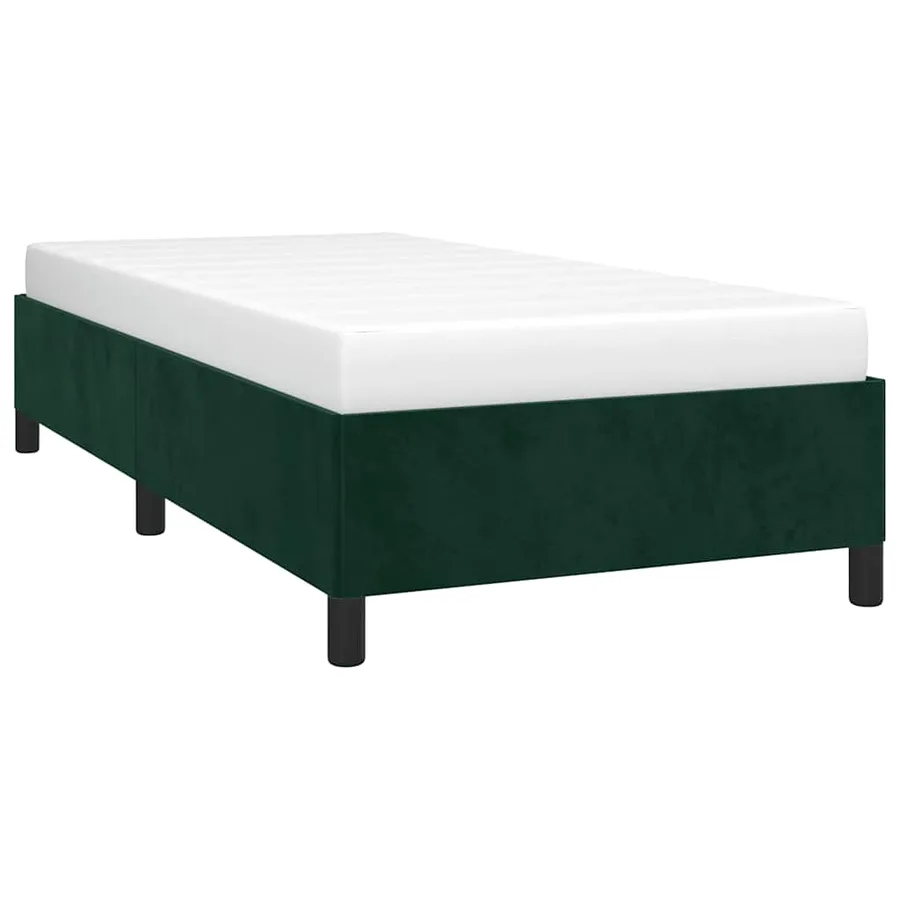 Cadre de lit sans matelas vert foncé 100x200 cm velours - 3