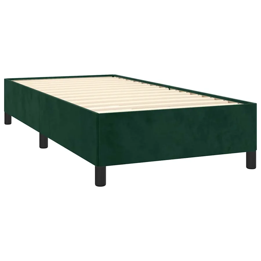 Cadre de lit sans matelas vert foncé 100x200 cm velours - 4