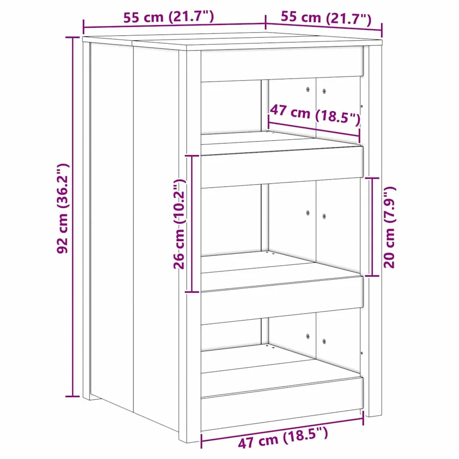 Armoire de cuisine MEPPEL Chêne brun 55 x 55 x 92 cm Pin massif - 8
