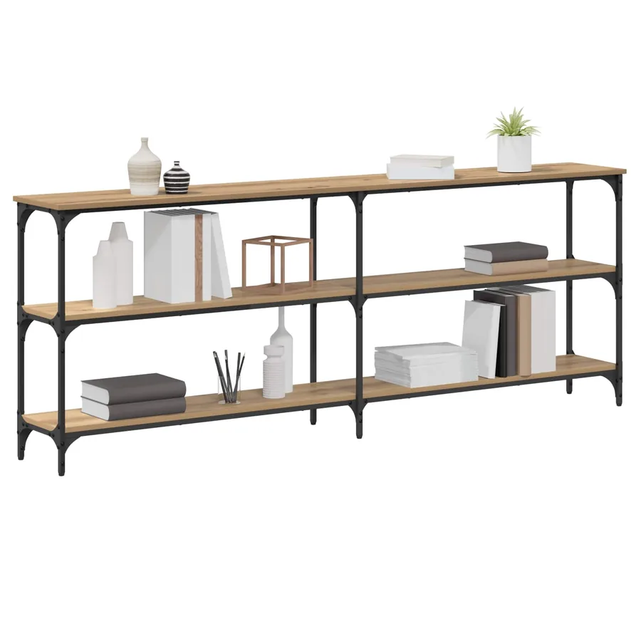Table console chêne artisanal 200 x 29 x 75 cm - 3