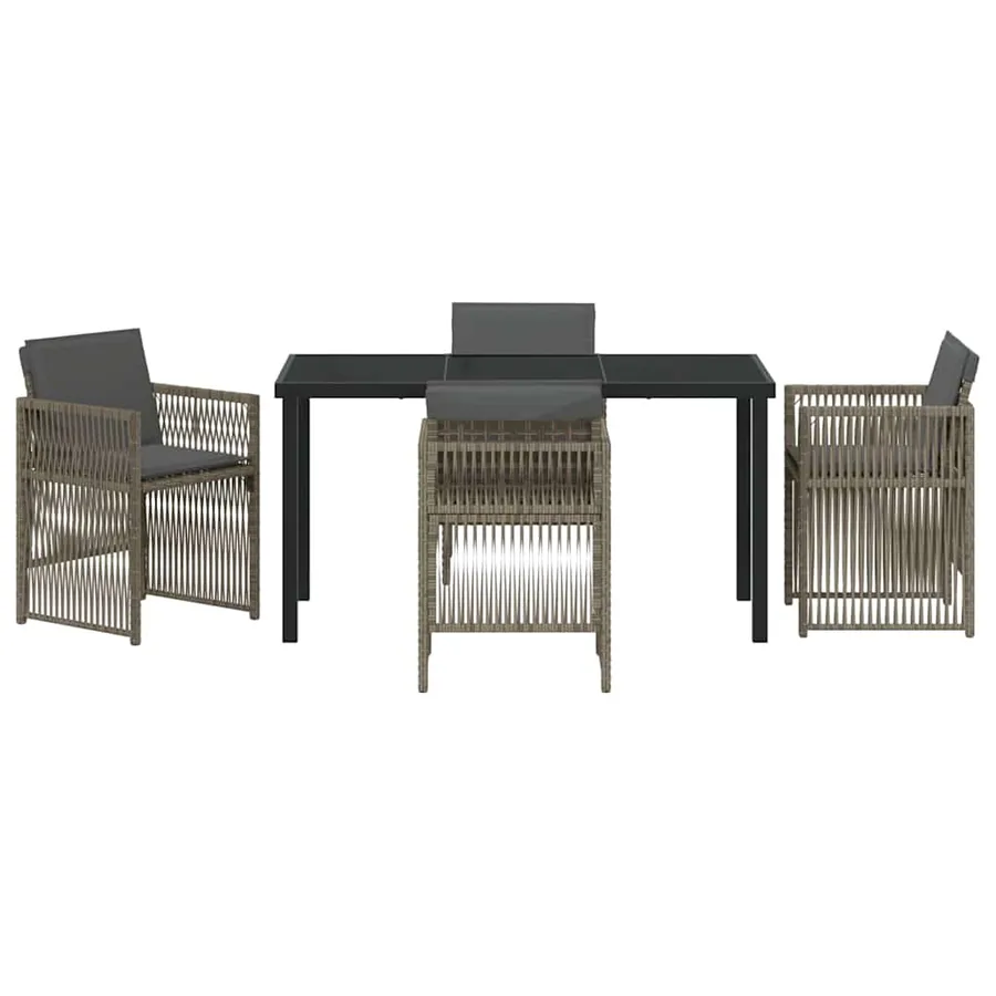 Ensemble de salle à manger pour jardin 5 pcs Gris - 7
