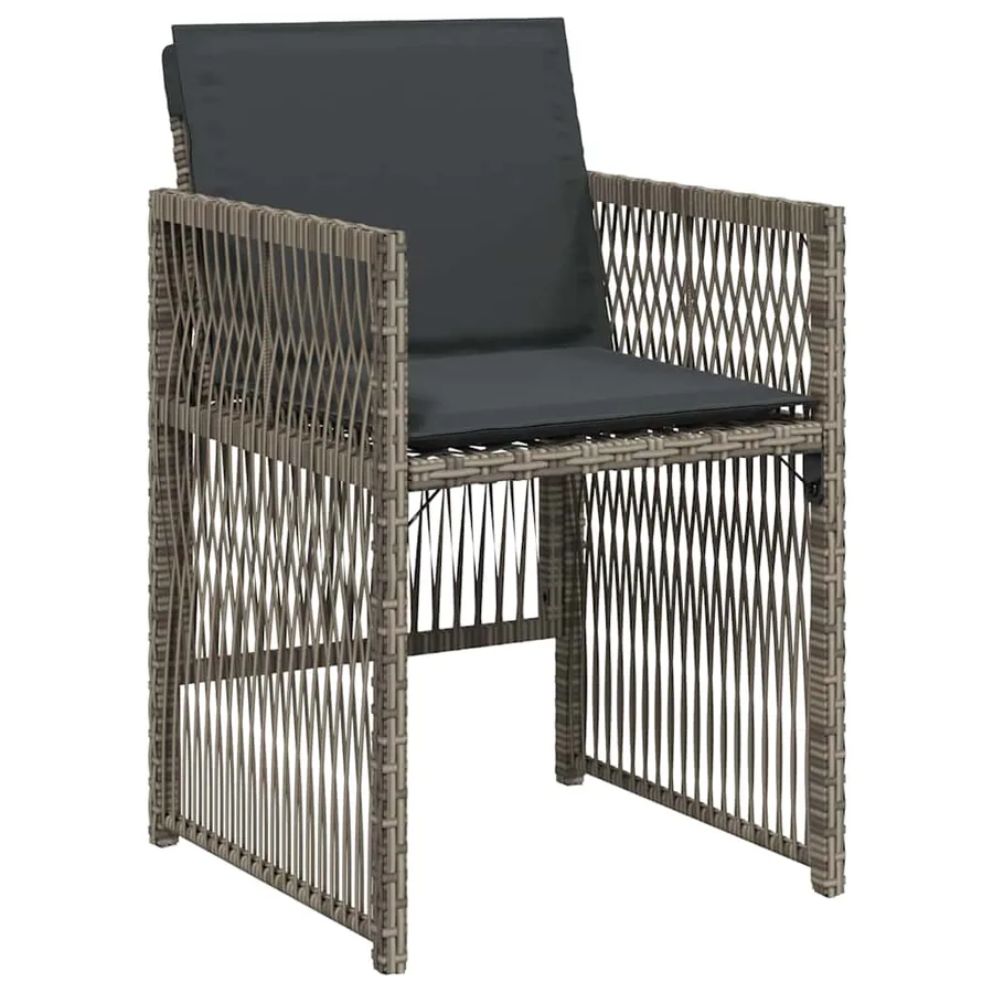 Ensemble de salle à manger pour jardin 9 pcs Gris - 6