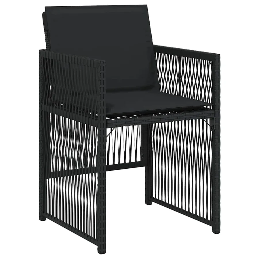 Ensemble de salle à manger pour jardin 5 pcs Noir - 6