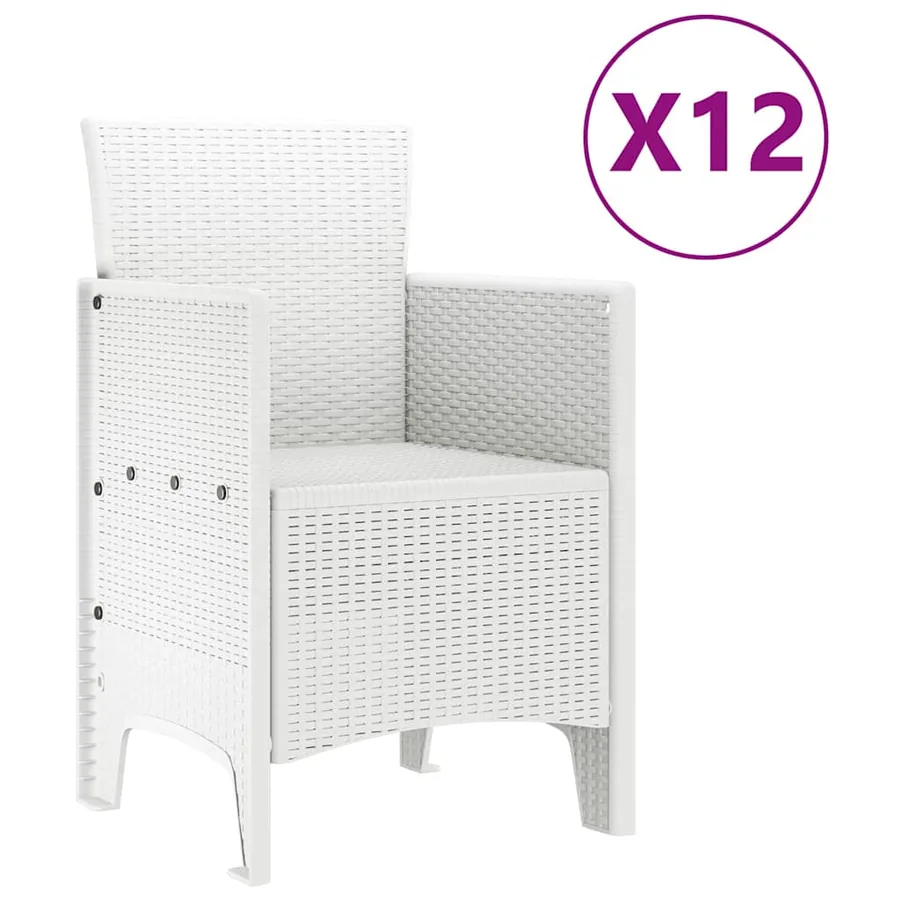 Ensemble de salle à manger pour jardin 13 pcs Blanc Poly rotin - 5
