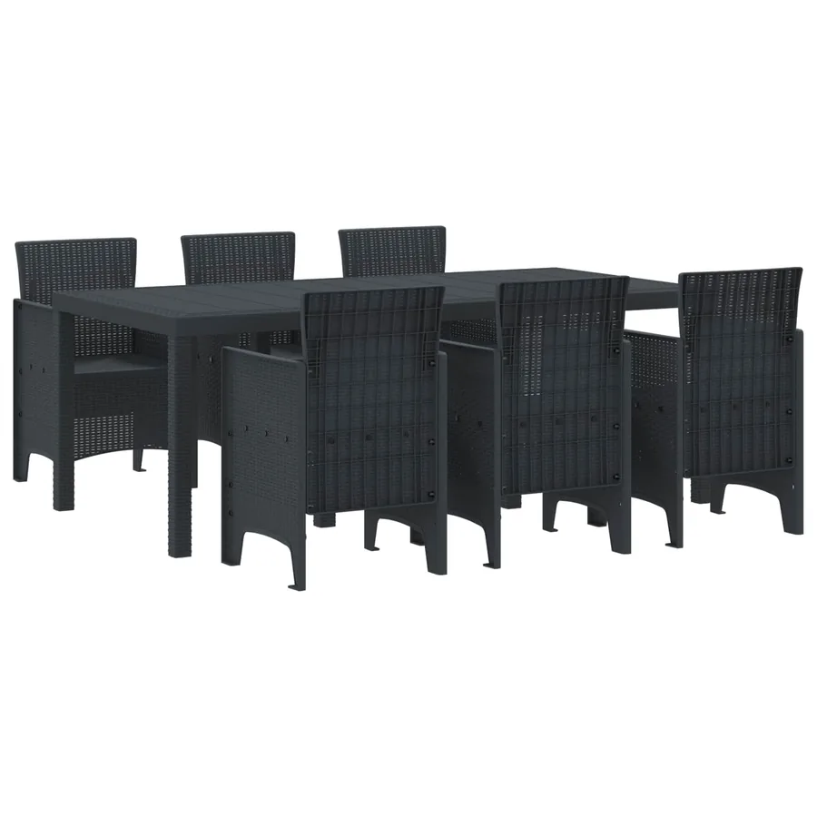 Ensemble de salle à manger pour jardin 7 pcs Anthracite