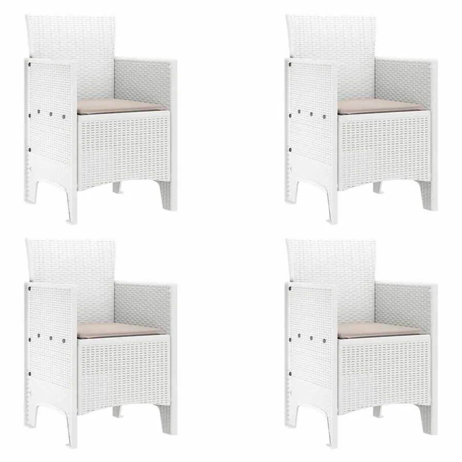 Chaise de jardin 4 pcs Blanc 53 x 49 x 85 cm Polypropylène - 2