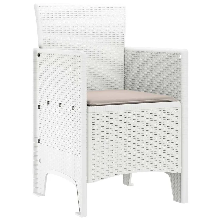Chaise de jardin 4 pcs Blanc 53 x 49 x 85 cm Polypropylène - 4