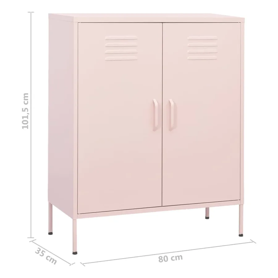 Armoire de rangement Rose 80x35x101,5 cm Acier - 9