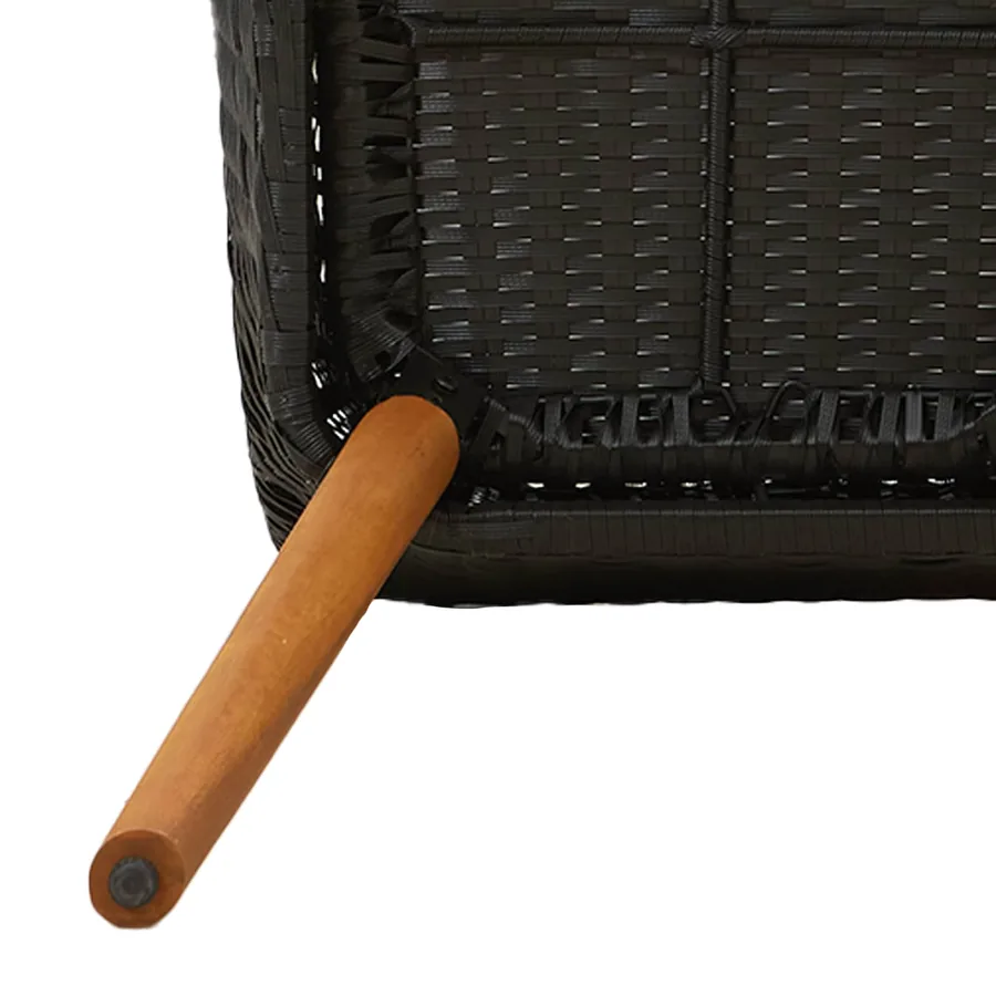 Ensemble de salle à manger pour jardin 5 pcs Noir polyrotin - 9