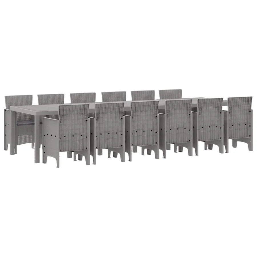 Ensemble de salle à manger pour jardin 13 pcs Gris clair - 2