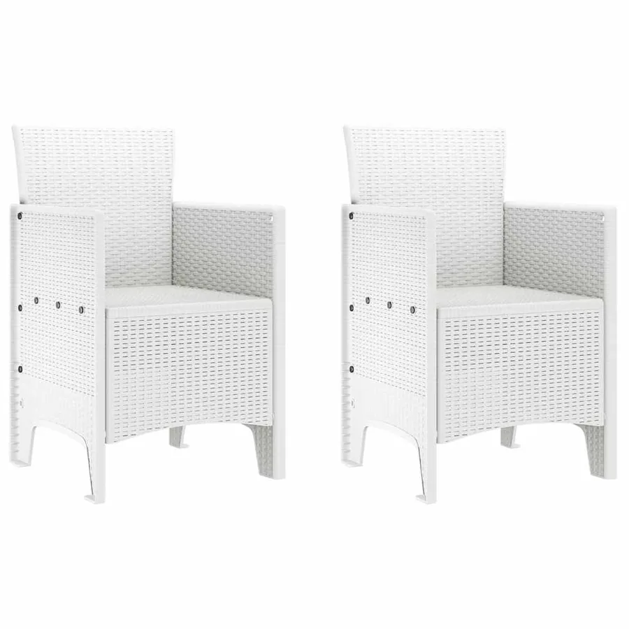 Chaise de jardin 2 pcs Blanc 53 x 49 x 85 cm Polypropylène - 2
