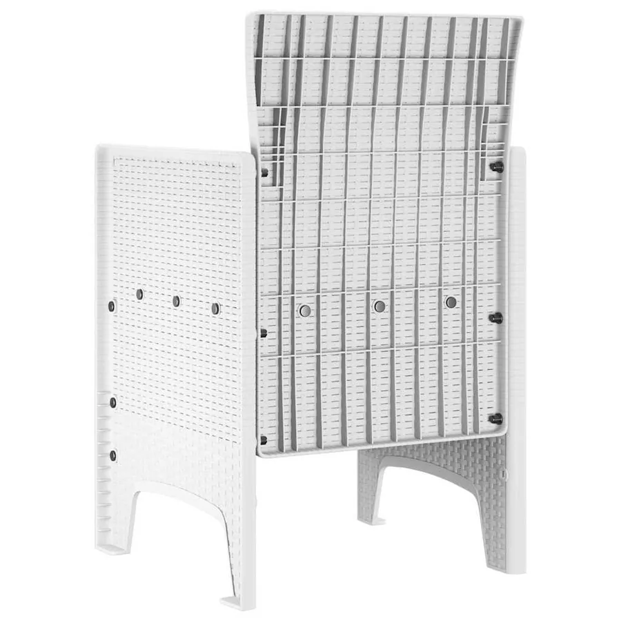 Chaise de jardin 2 pcs Blanc 53 x 49 x 85 cm Polypropylène - 5