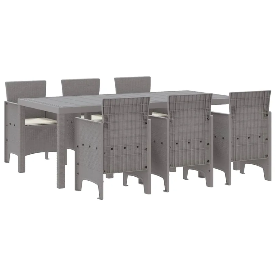 Ensemble de salle à manger pour jardin 7 pcs Gris clair - 2