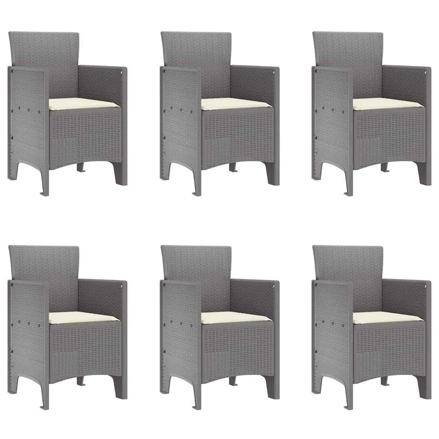 Ensemble de salle à manger pour jardin 7 pcs Gris clair - 5