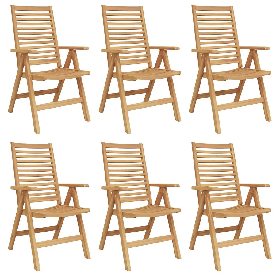Chaise 6 pcs Marron 64,5 x 52 x 108 cm Bois de teck massif