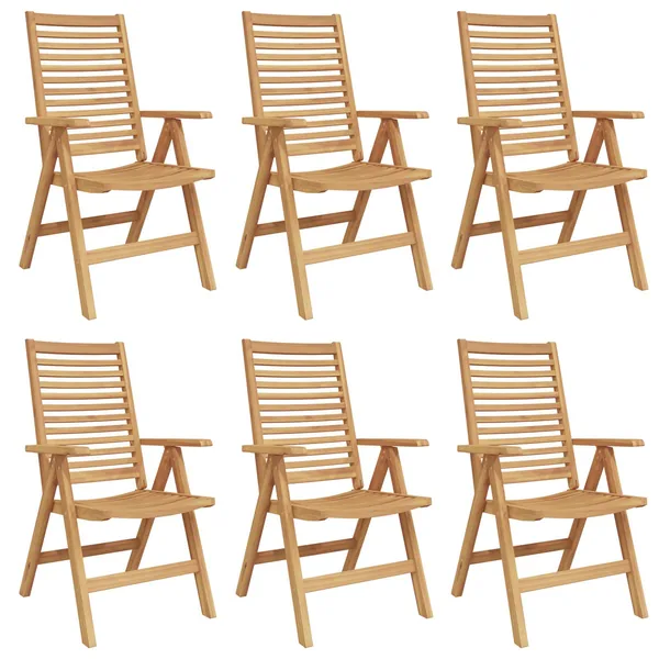 Chaise 6 pcs Marron 64,5 x 52 x 108 cm Bois de teck massif