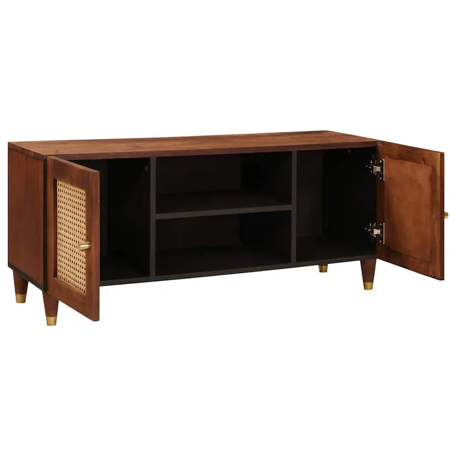 Meuble TV Marron 105 x 33,5 x 46 cm Bois de mangue massif - 2