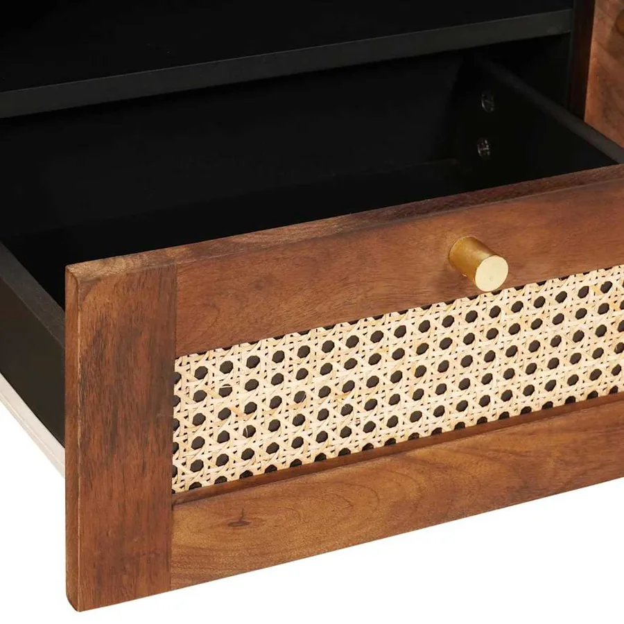 Meuble TV Marron 105 x 33,5 x 46 cm Bois de mangue massif - 7