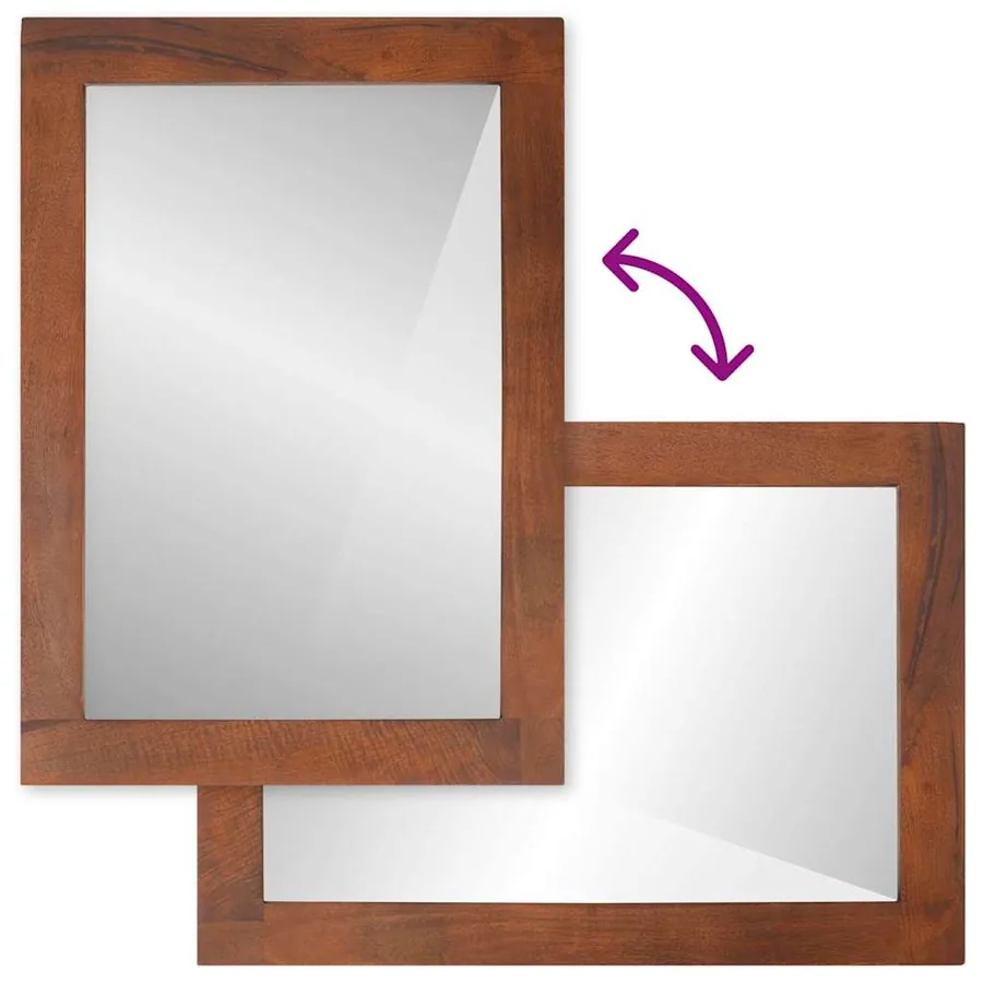 Miroir Rectangulaire Marron et Argent 50 x 2,5 x 70 cm - 8