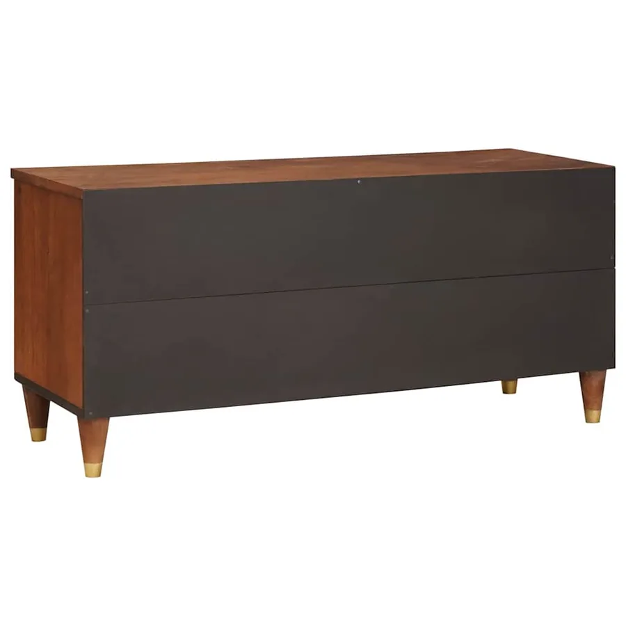 Meuble TV Marron 100 x 33,5 x 46 cm Bois de mangue massif - 5