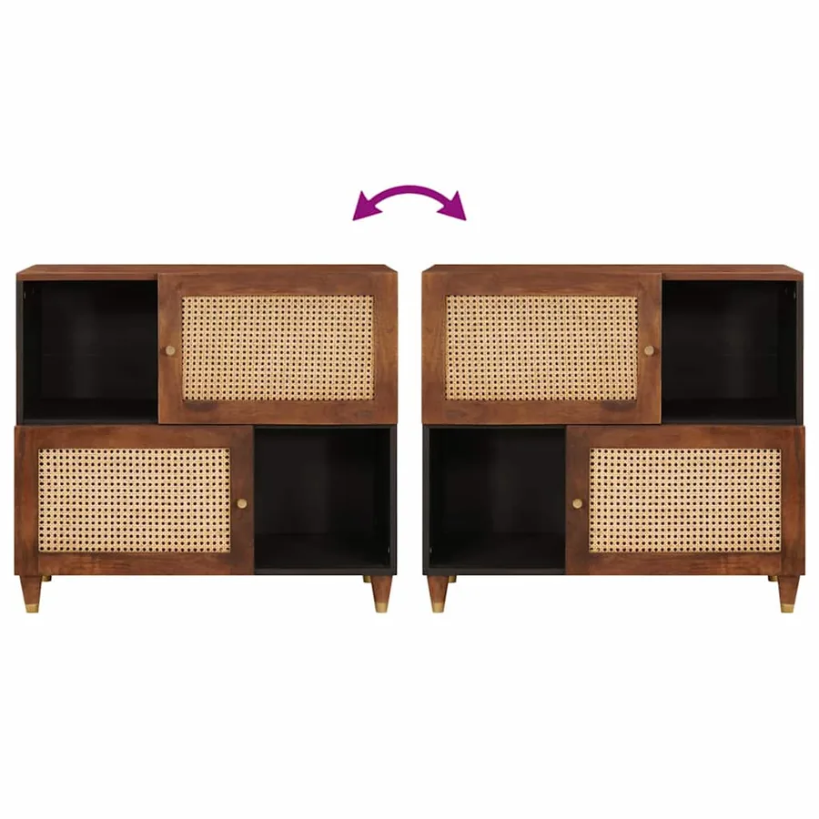 Buffet Marron 80 x 33,5 x 75 cm Bois de mangue massif - 10