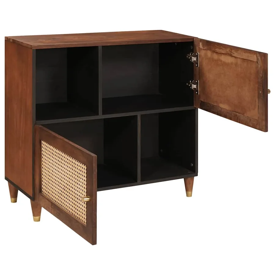 Buffet Marron 80 x 33,5 x 75 cm Bois de mangue massif - 2
