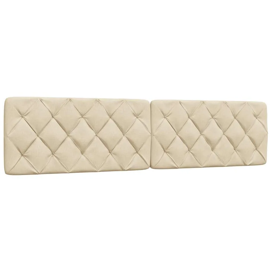 Cadre de lit sans matelas crème 200x200 cm tissu - 6