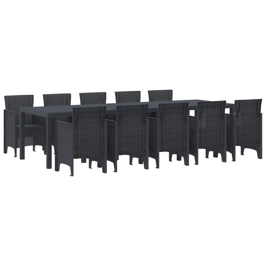 Ensemble de salle à manger pour jardin 11 pcs Anthracite