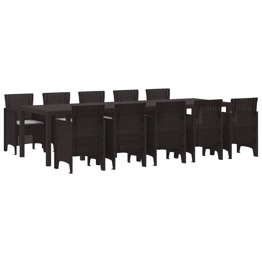 Ensemble de salle à manger pour jardin avec coussin 11 pcs