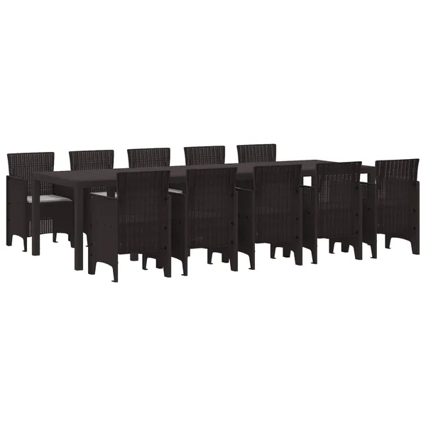 Ensemble de salle à manger pour jardin avec coussin 11 pcs