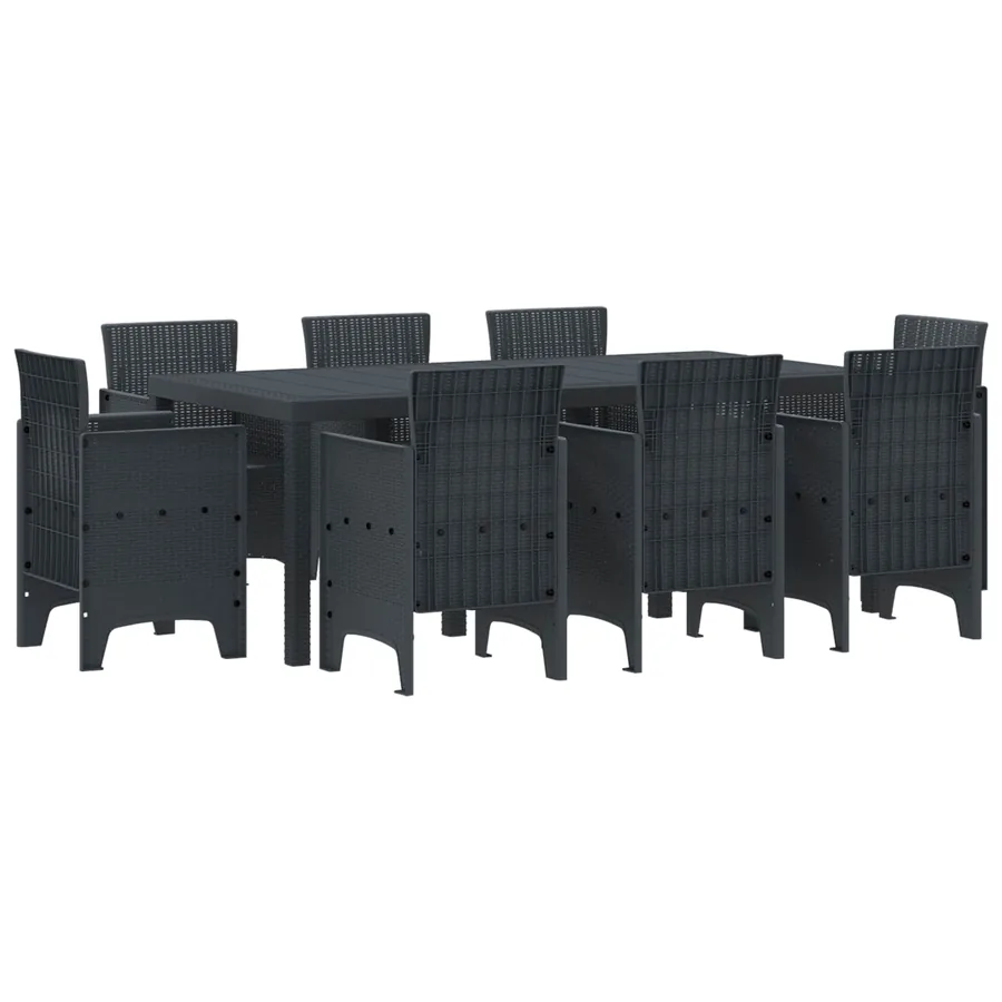 Ensemble de salle à manger pour jardin 9 pcs Anthracite